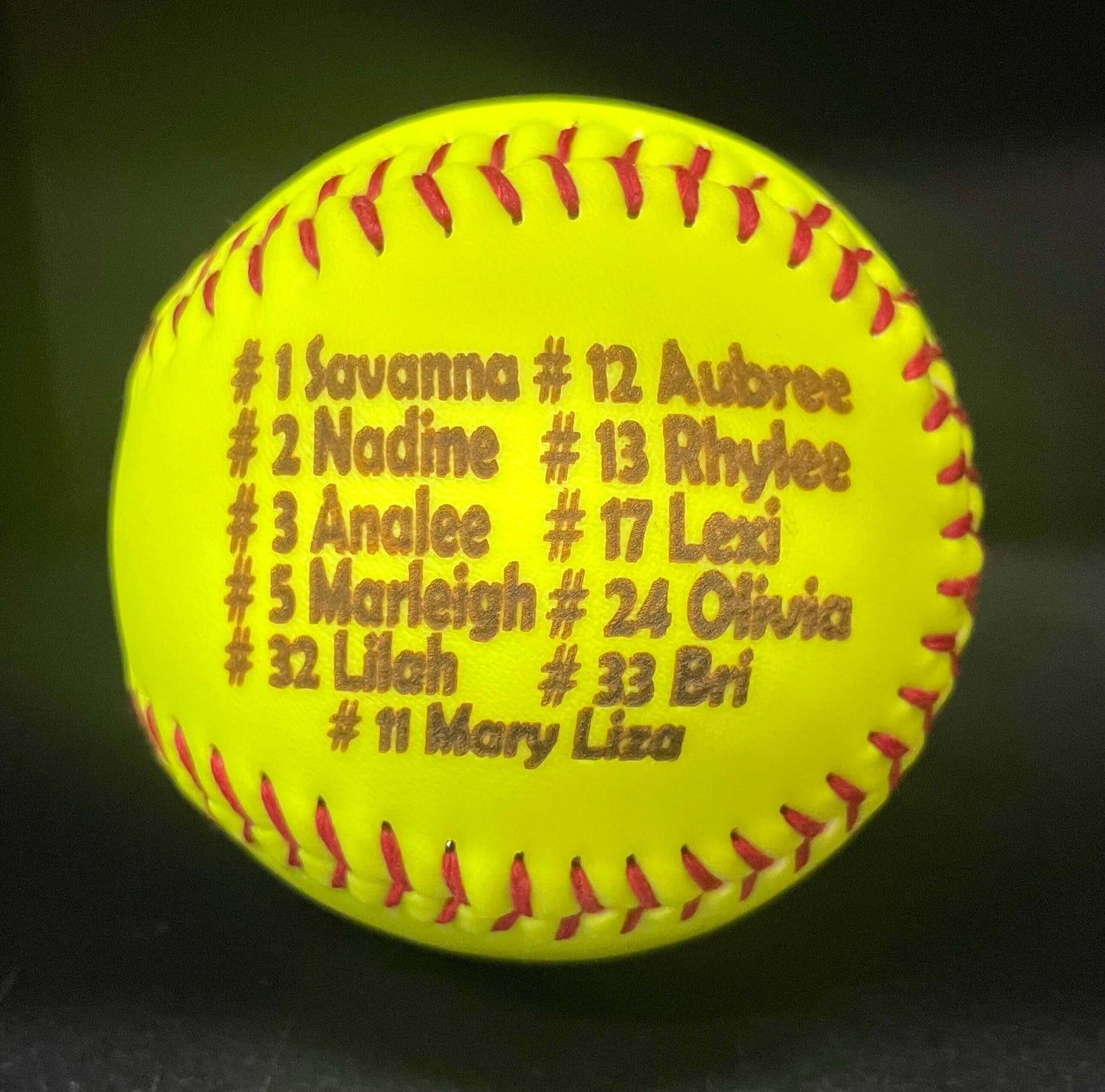 Custom Laser Engraved Softball – Team & Player Gift