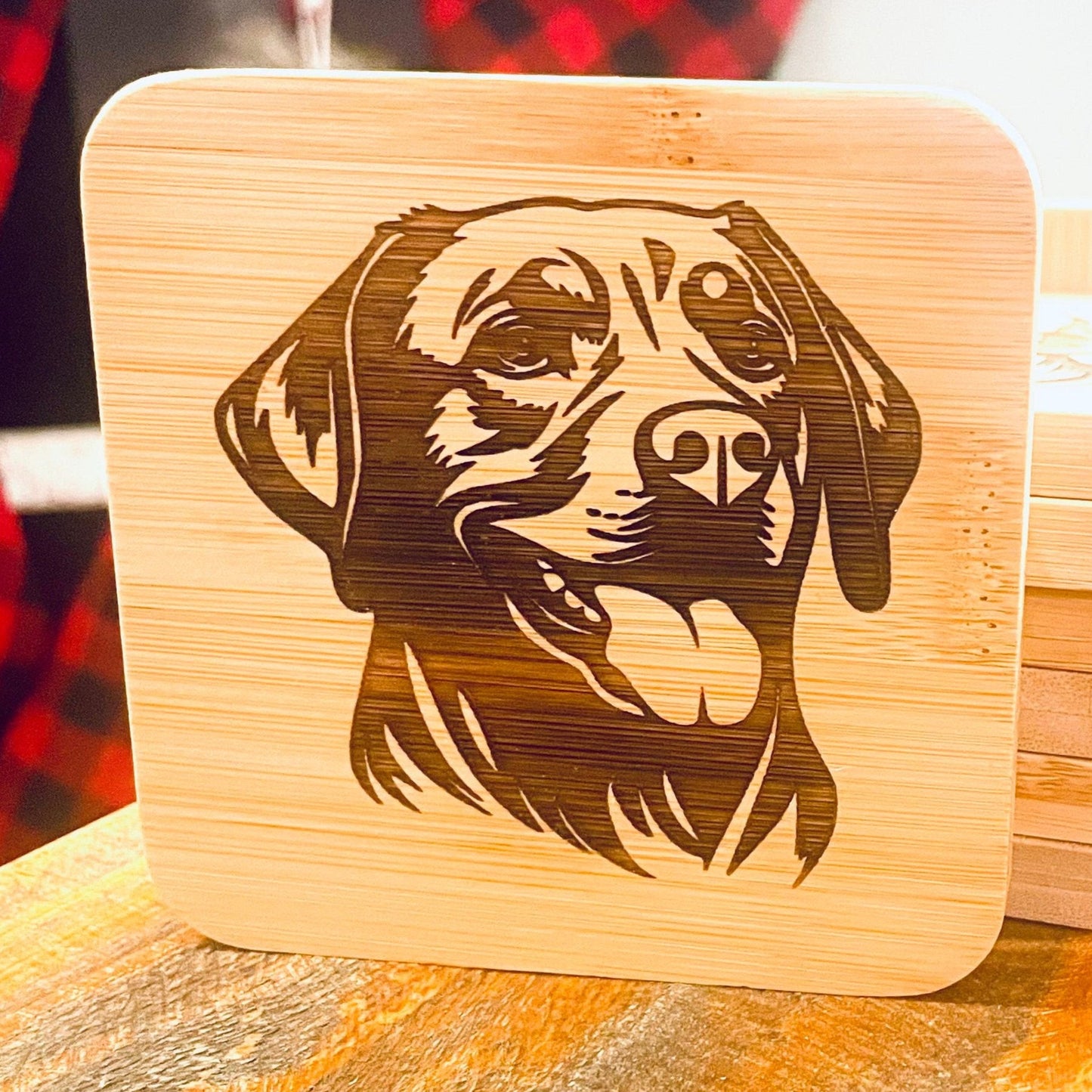 Wildlife Drink Coasters - Wood - Personalized ; Engraved with Wildlife and Pet Images