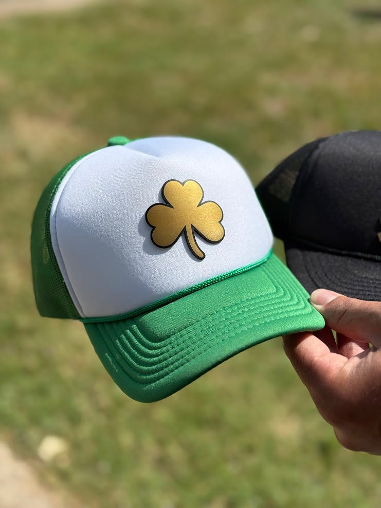 Kids Shamrock Foam Rope Hat – Green & White Trucker Cap