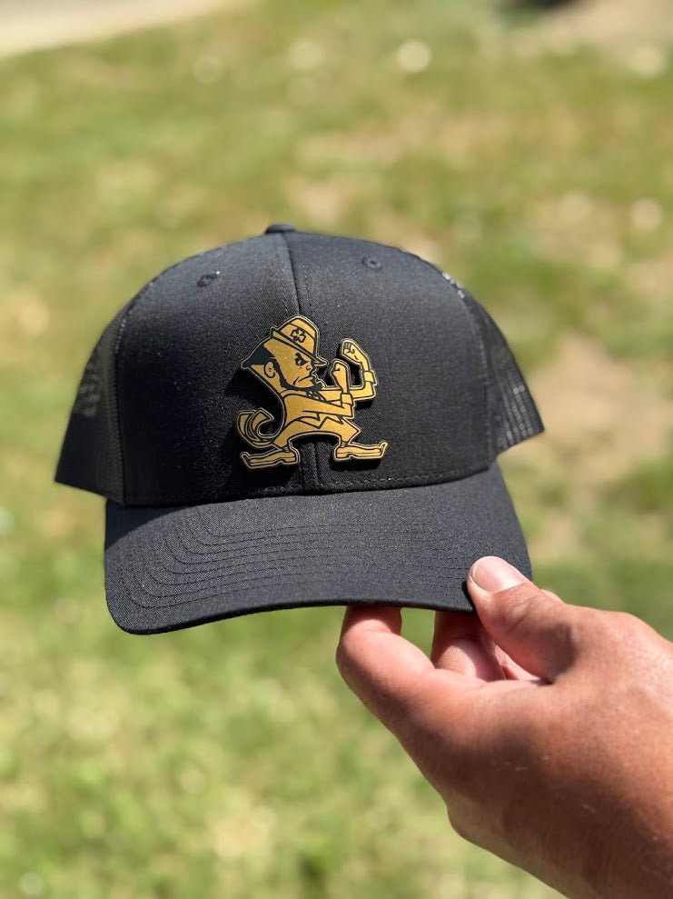 Fighting Irish Trucker Hat Richardson 112 – Black Mesh Back Cap for Adults