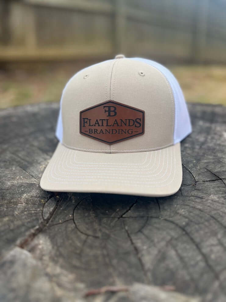 Richardson 112 Khaki and White Flatlands Branding Hat