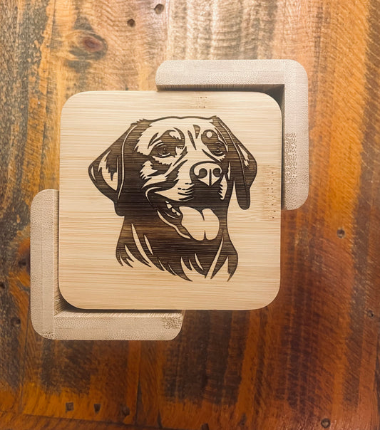 Wildlife Drink Coasters - Wood - Personalized ; Engraved with Wildlife and Pet Images