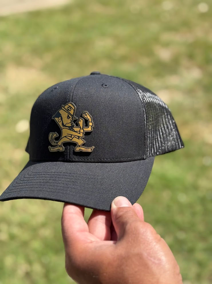 Fighting Irish Trucker Hat Richardson 112 – Black Mesh Back Cap for Adults
