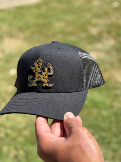 Fighting Irish Trucker Hat Richardson 112 – Black Mesh Back Cap for Adults