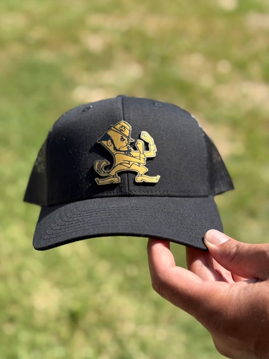 Fighting Irish Trucker Hat Richardson 112 – Black Mesh Back Cap for Adults