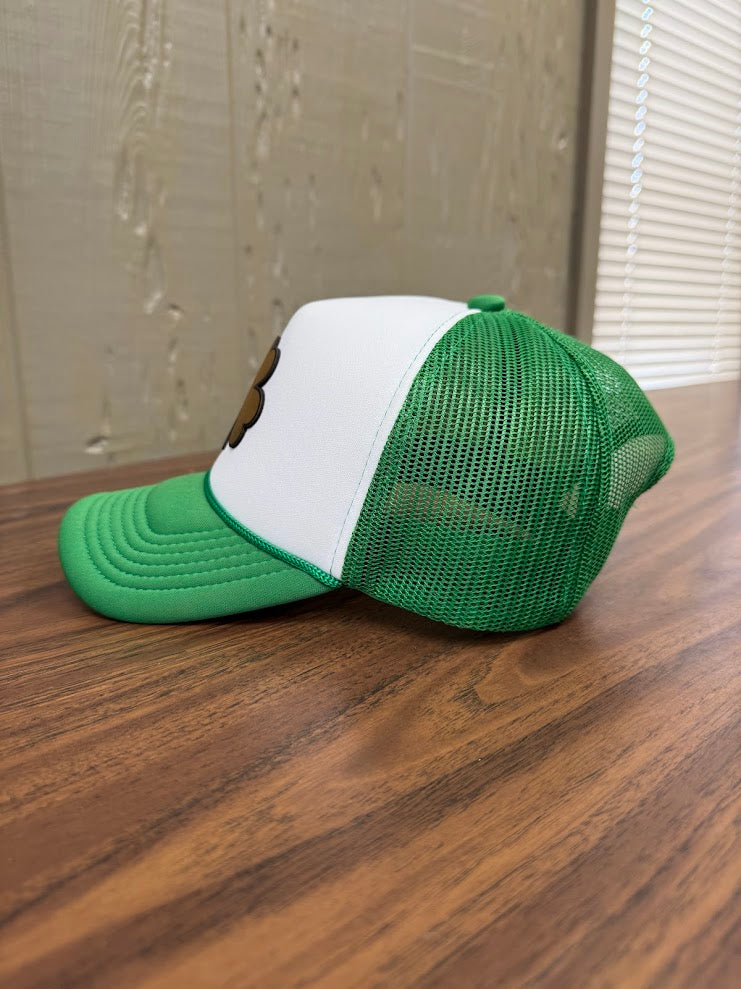 Kids Shamrock Foam Rope Hat – Green & White Trucker Cap