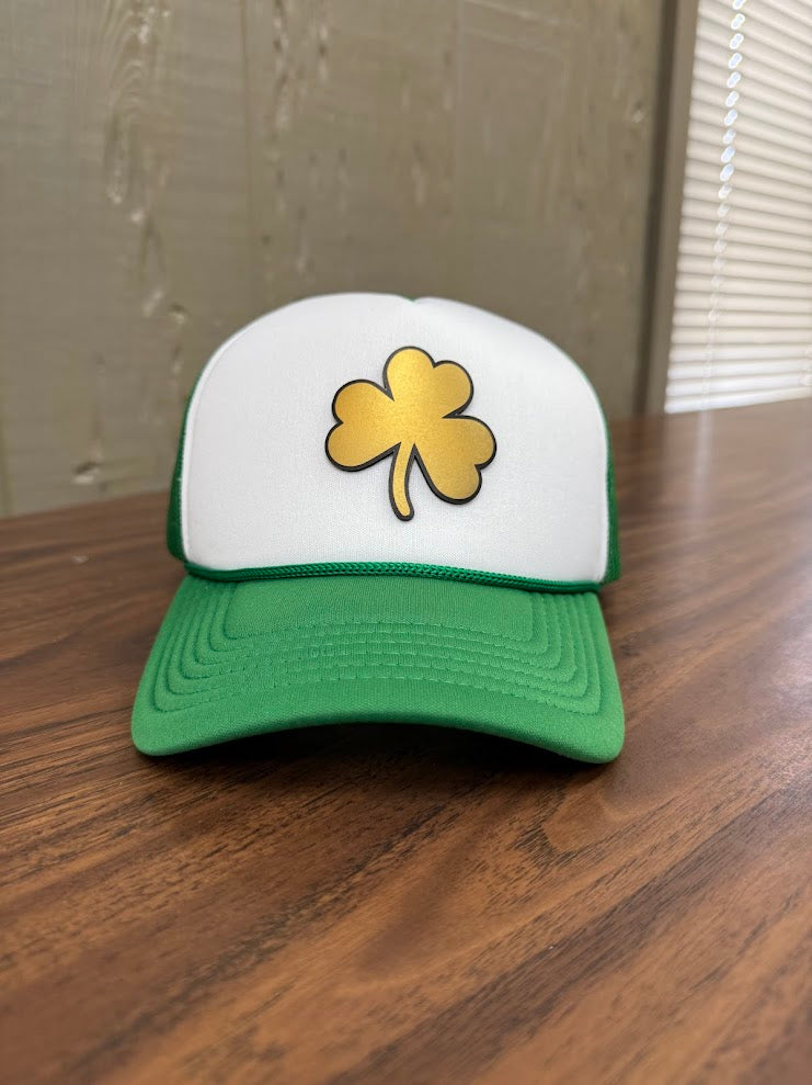 Kids Shamrock Foam Rope Hat – Green & White Trucker Cap